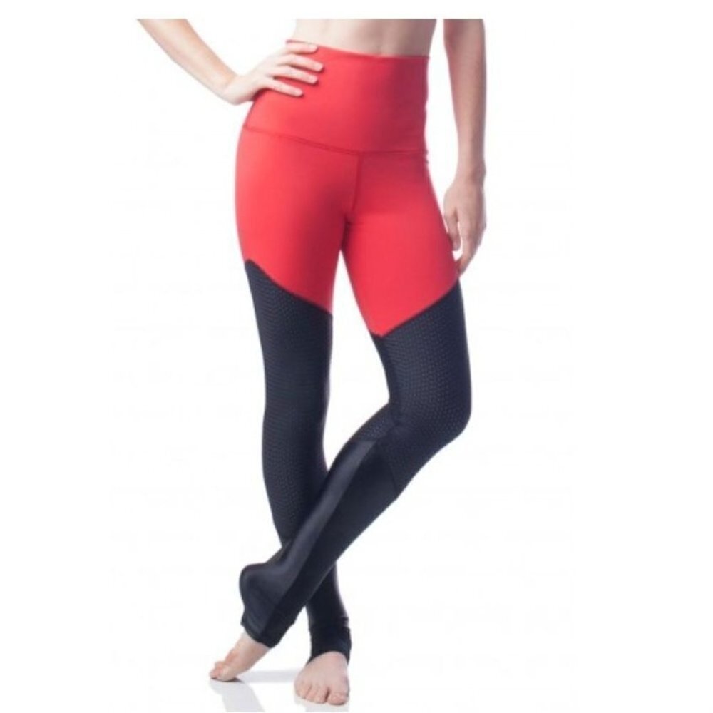 Emily Hsu Designs Vanguish Leggings Red Black Size S